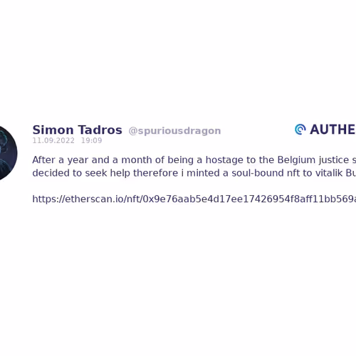 Authencity publication by Simon Tadros (@spuriousdragon)