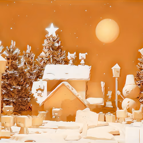 FlowerSquareChristmas -vintage-