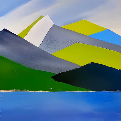 Mountainscape with yellow