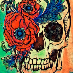 Flowers skull