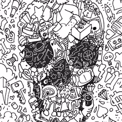 Doodle Skulls Cube