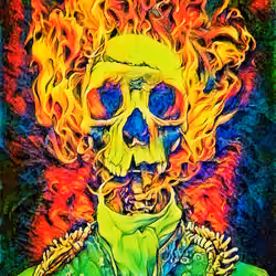 Fire skull man