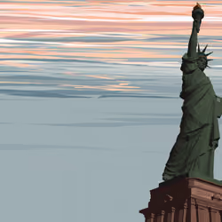 A day by the Statue of Liberty - New York