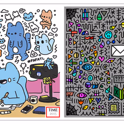 Blue Cat, 2015 by Colin Egan & Send More Mail, 2115 by Vinnie Hager
