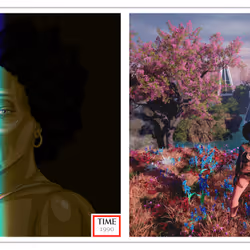 The Road Ahead, 1990 by Cory Van Lew & Afrofuture’her’ism, 2090 by Kwame aka DarkMythst
