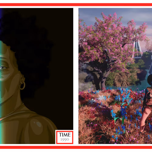 The Road Ahead, 1990 by Cory Van Lew & Afrofuture’her’ism, 2090 by Kwame aka DarkMythst