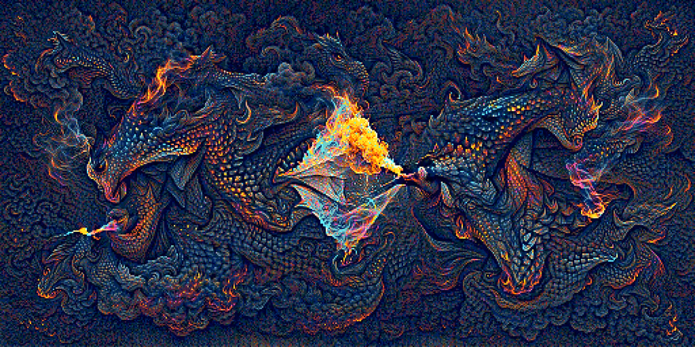 DRAGON BREATHING FIRE