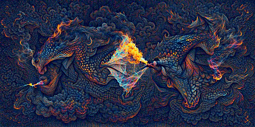DRAGON BREATHING FIRE