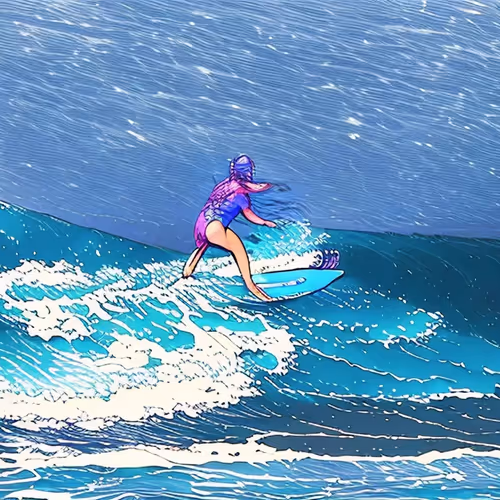 Gnarly Collab Surfer Mari Salles Ai Digital Art Jm