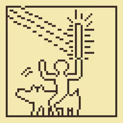 Man riding dog 1982