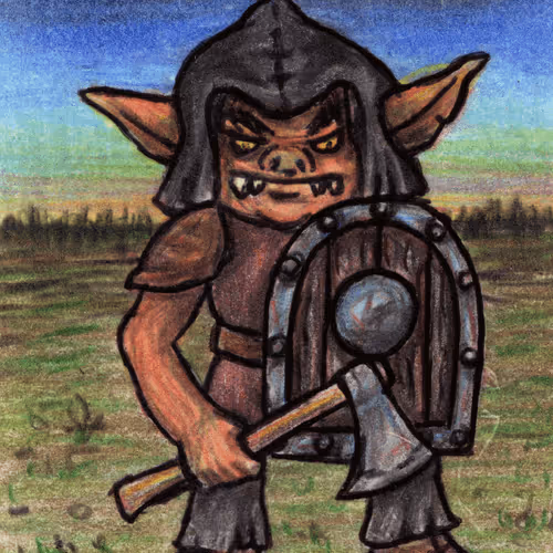 Goblin With Axe And Shield