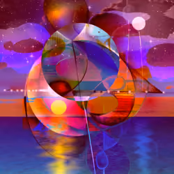 #35 Releasing the Red moon balloon at nightrise - by INDORATO