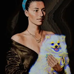 Lady with Pomeranian - Glitch Edition