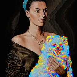 Lady with Pomeranian - Psychedelic Edition