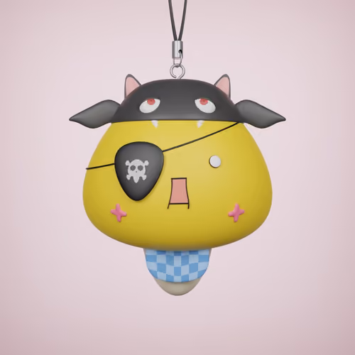 3D Shimeji Keychain #364