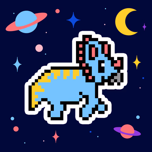 PixelSaurus Tri #0145 [Super Rare]