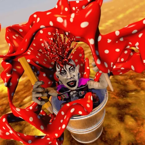 Artist In A Bucket With Spotty Paint