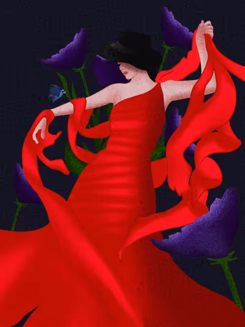 red shawl