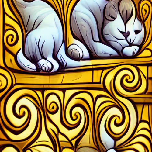 Art Nouveau Cats 7