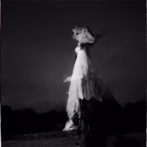 mary in the black & white room