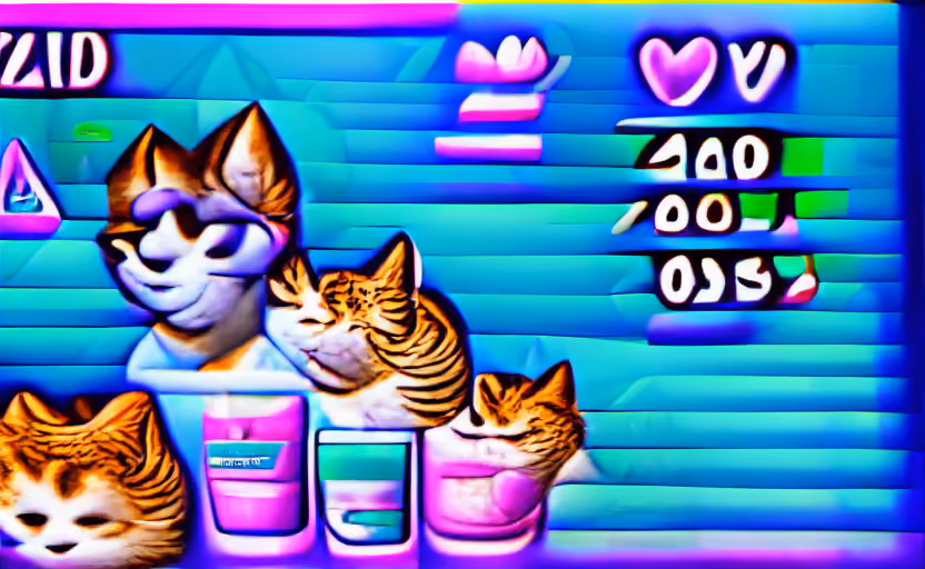 Vaporwave Cats 4