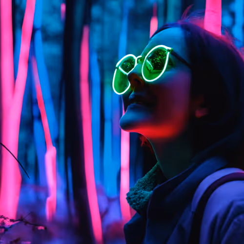 Forest Encounters Neon Cruising