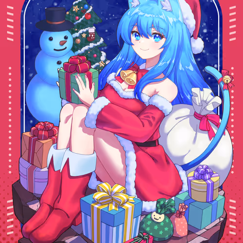 Christmas Cat Girl