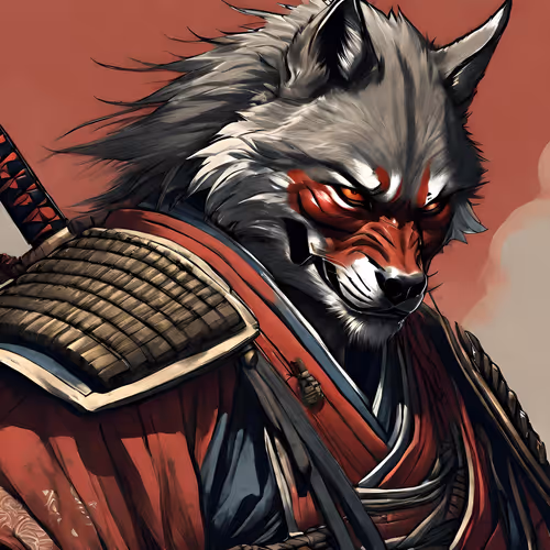 Japanese Wolf Samurai