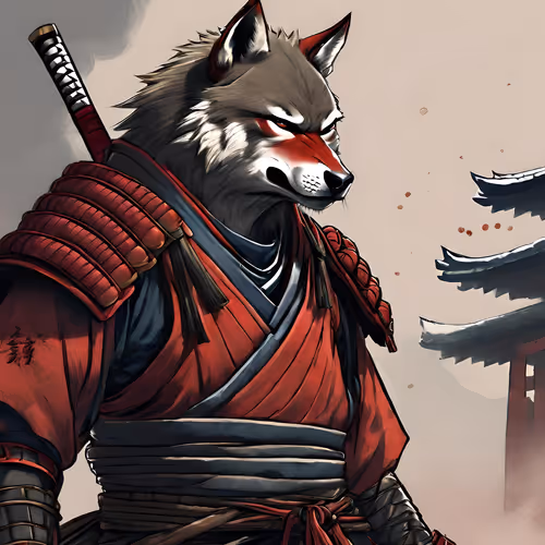 Japanese Wolf Samurai