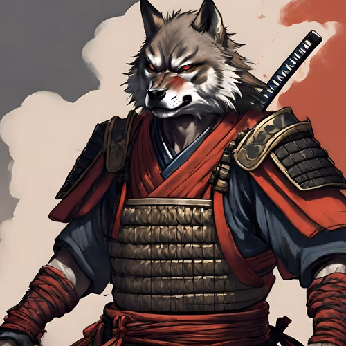 Japanese Wolf Samurai