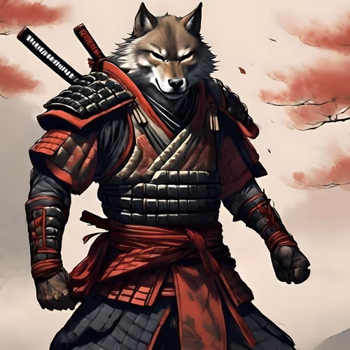 Japanese Wolf Samurai