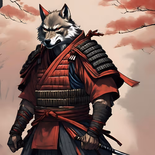 Japanese Wolf Samurai