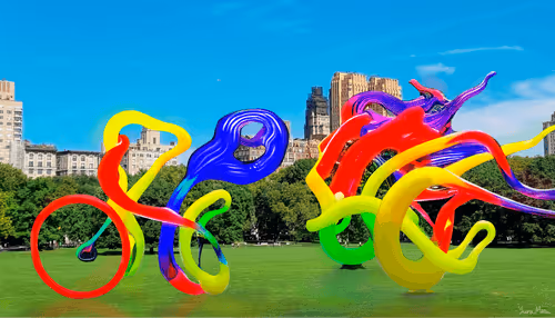 Cycling in NYC/// Glass blown installation #5