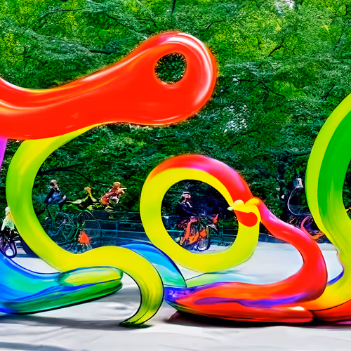 Glass blown cycling installations in NYC