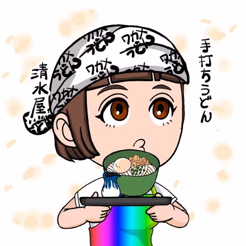 SanuQN! white rainbow apron #8015