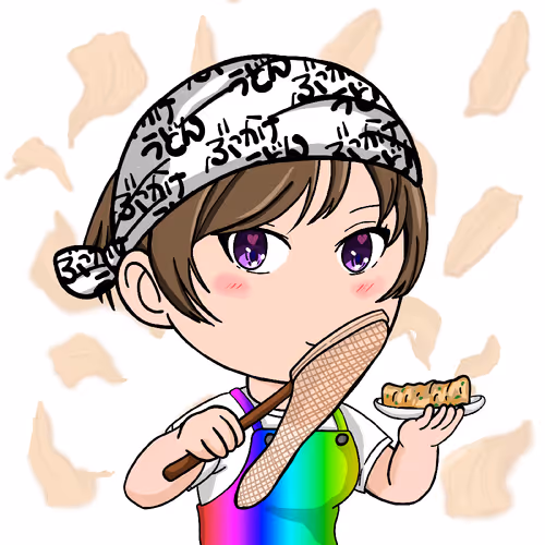 SanuQN! white rainbow apron #5638
