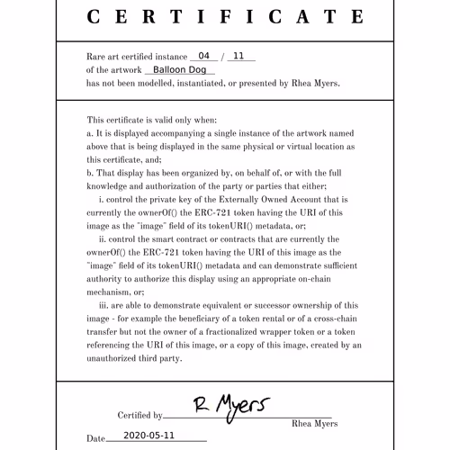 Certificate Of Inauthenticity