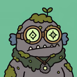Mossy Monster with Glowing Pendant #4756