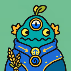 Teal Creature with Garden Inspired Design #9736