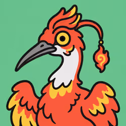 Whimsical Fiery Bird Character #4710