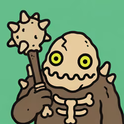 Cartoon Skeleton Warrior with Mace #3220