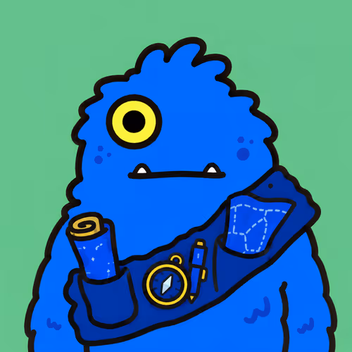 Cute Blue Monster with Tools #3263