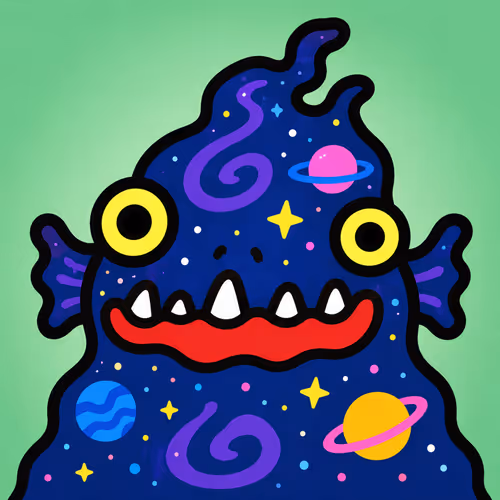Cosmic Monster with Swirling Galaxy Design #8483
