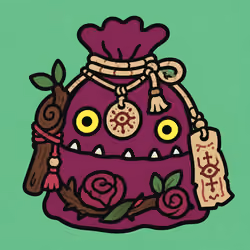 Magical Pouch with Charms and Tassels #7201