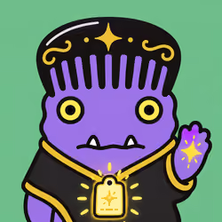 Whimsical Purple Monster with Golden Accents #5341