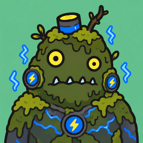 Mossy Robot with Electric Accents #4804