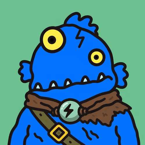 Whimsical Blue Monster Explorer #6363