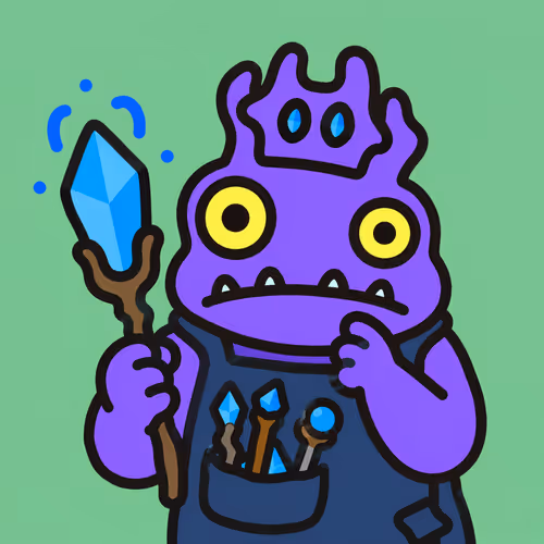 Whimsical Purple Mage with Crystal Staff #7124