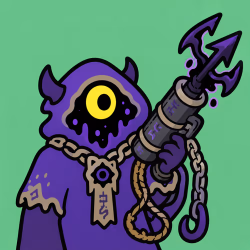 Creature with Harpoon and Rune Details #3578