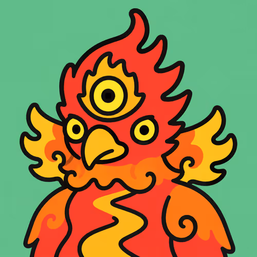 Nft 0392 Fiery Guardian Bird Mascot #9374